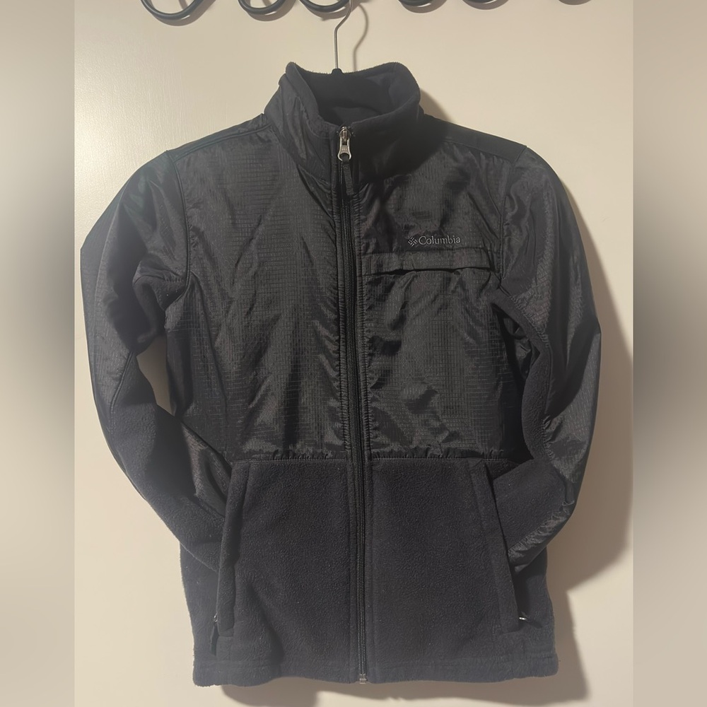 Columbia Kids Black Hybrid Puffer Fleece Jacket